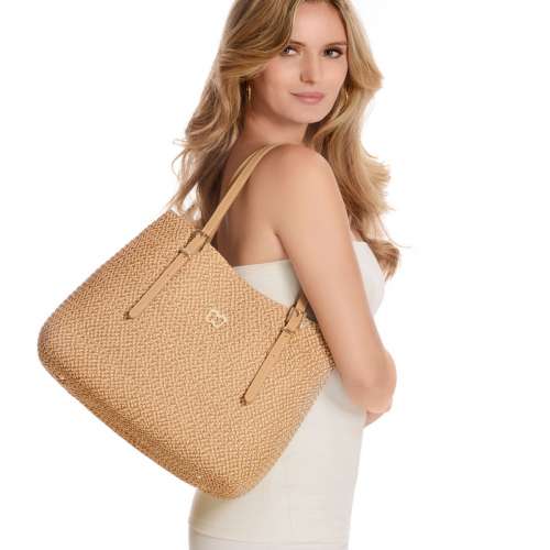 Eric Javits Luxury Fashion Designer Women's Handbag - Squishee Jav II - Peanut Best USA Deal